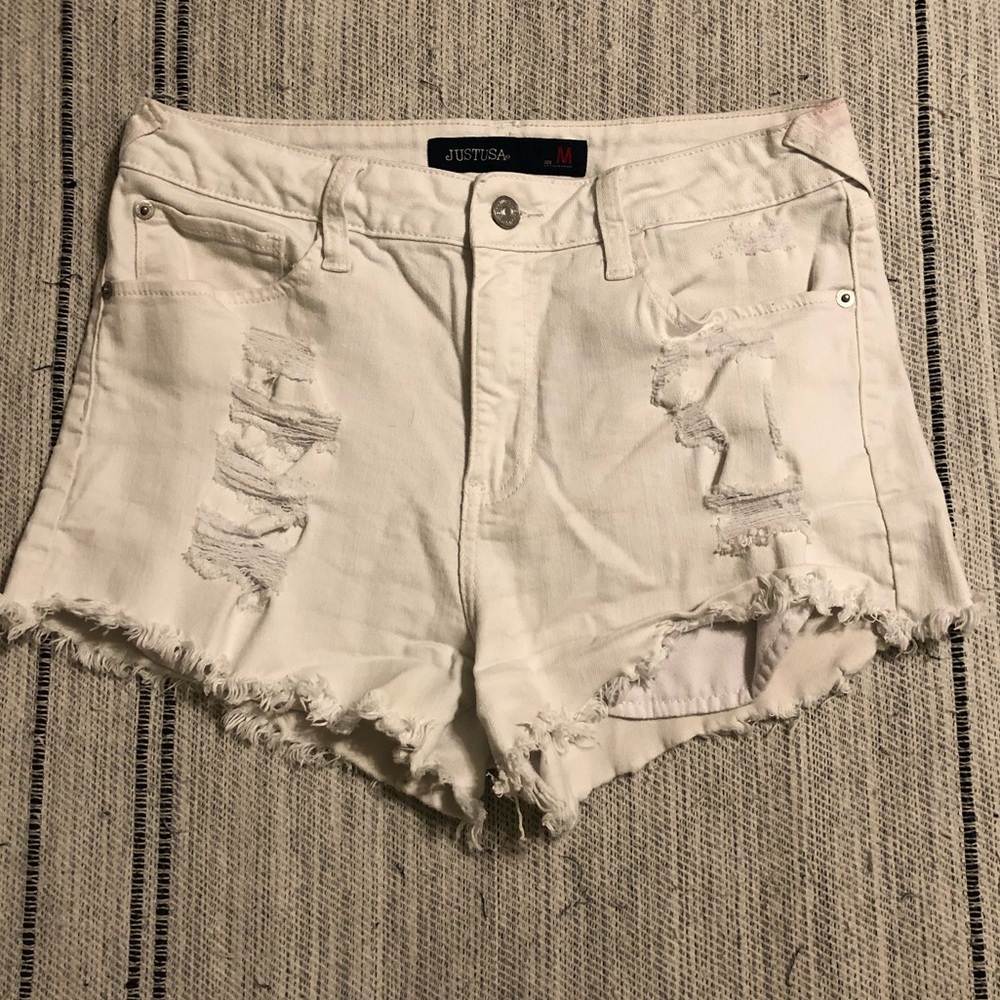 JUST USA High Waisted Distressed Shorts
